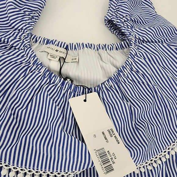 Mini Molly Girls Striped Bardot Dress Size 12/14 - Picture 4 of 5